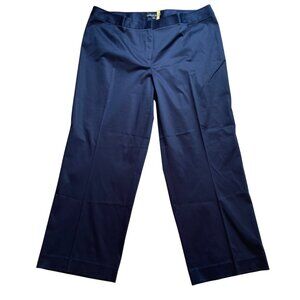 Lafayette 148 Straight Leg Dress Pants Women's Plus Size 20 Navy‎ Blue Cotton